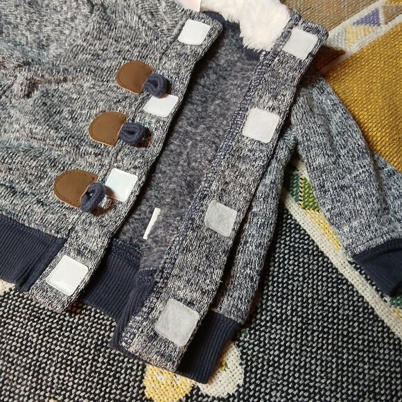 Just One You by Carter's Newborn NB Infant Baby Heather & Blue Jacket - Picture 3 of 8